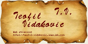 Teofil Vidaković vizit kartica